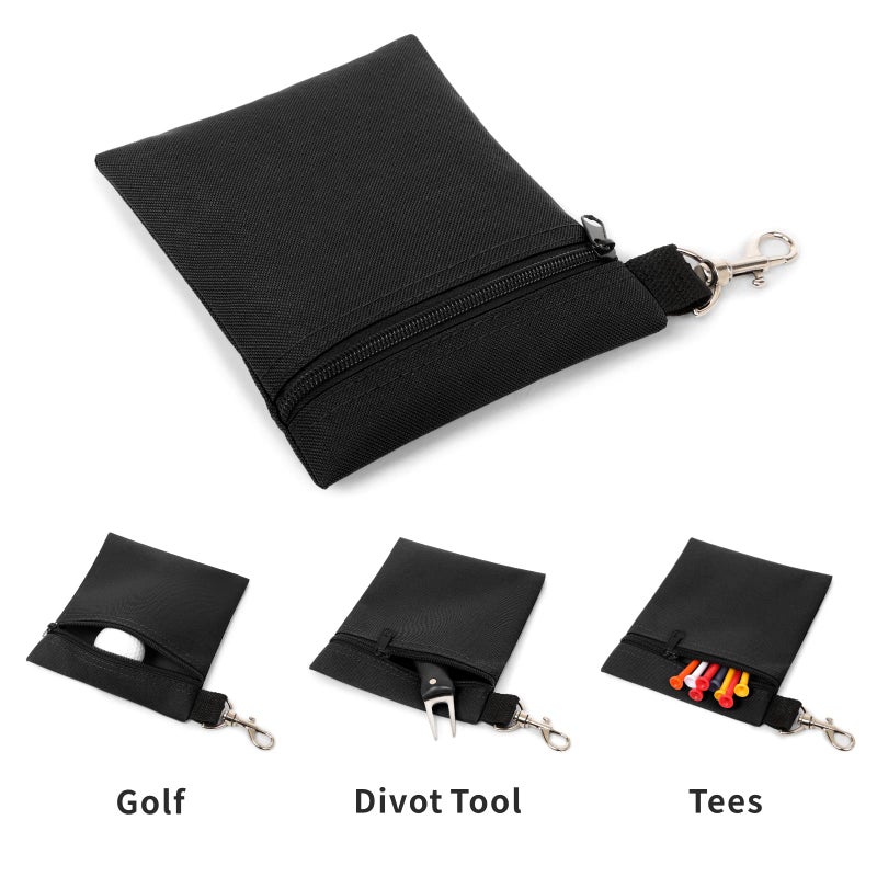 BuyAgain Golf Tee Pouch, 5.62 X 6.87 Inch Professional Zipper Golf Tee/Ball Pouch Bag with Metal Lobster Claw Clip - Image 5